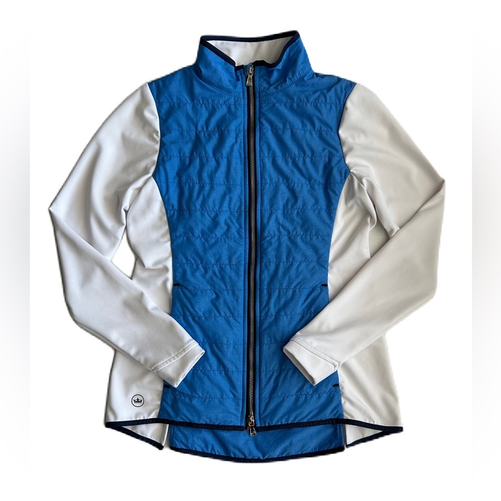 Peter Millar Women's Blue‎ White Hybrid Full Zip Performance Jacket XS